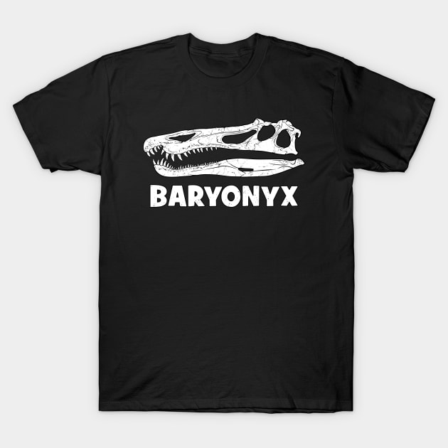 Baryonyx fossil skull T-Shirt by NicGrayTees